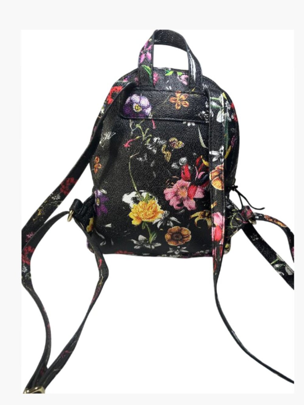 Unbranded Floral-Themed Backpack Two Compartments Matching Key Ring Like New - Picture 13 of 15